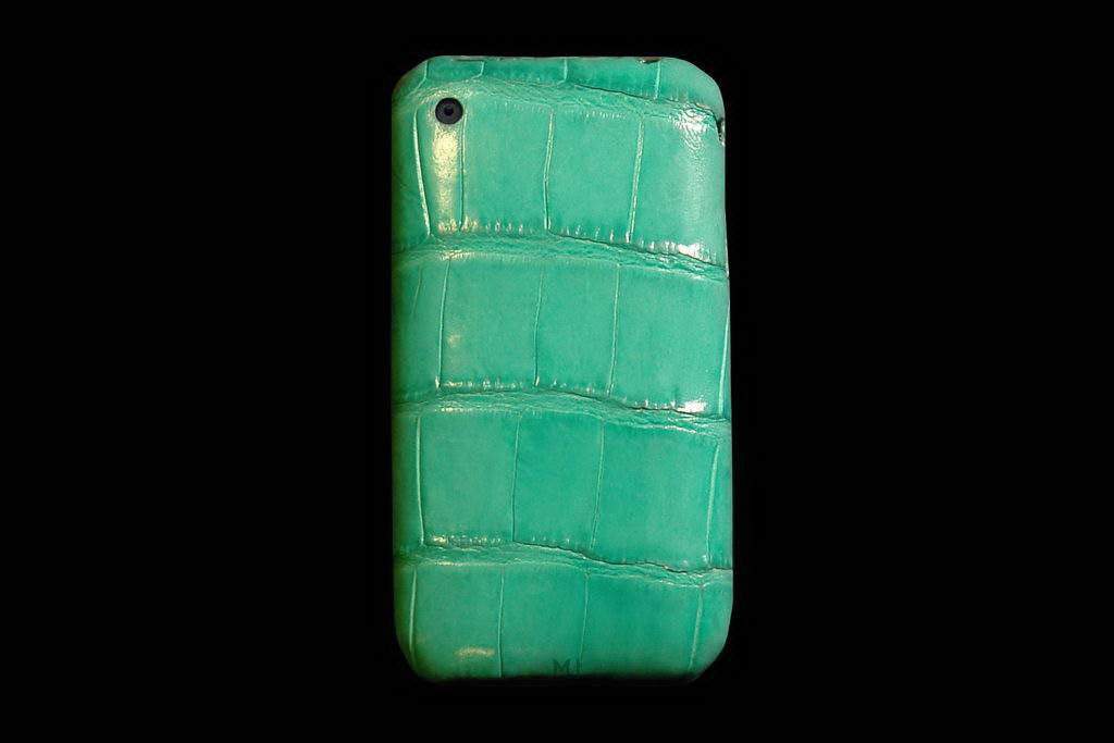 Apple iPhone Exotic Genuine Leather MJ Edition - Cayman Acid Green Skin