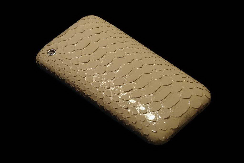 Apple iPhone Exotic Leather Unique VIP Phone - White Soft Snake Skin